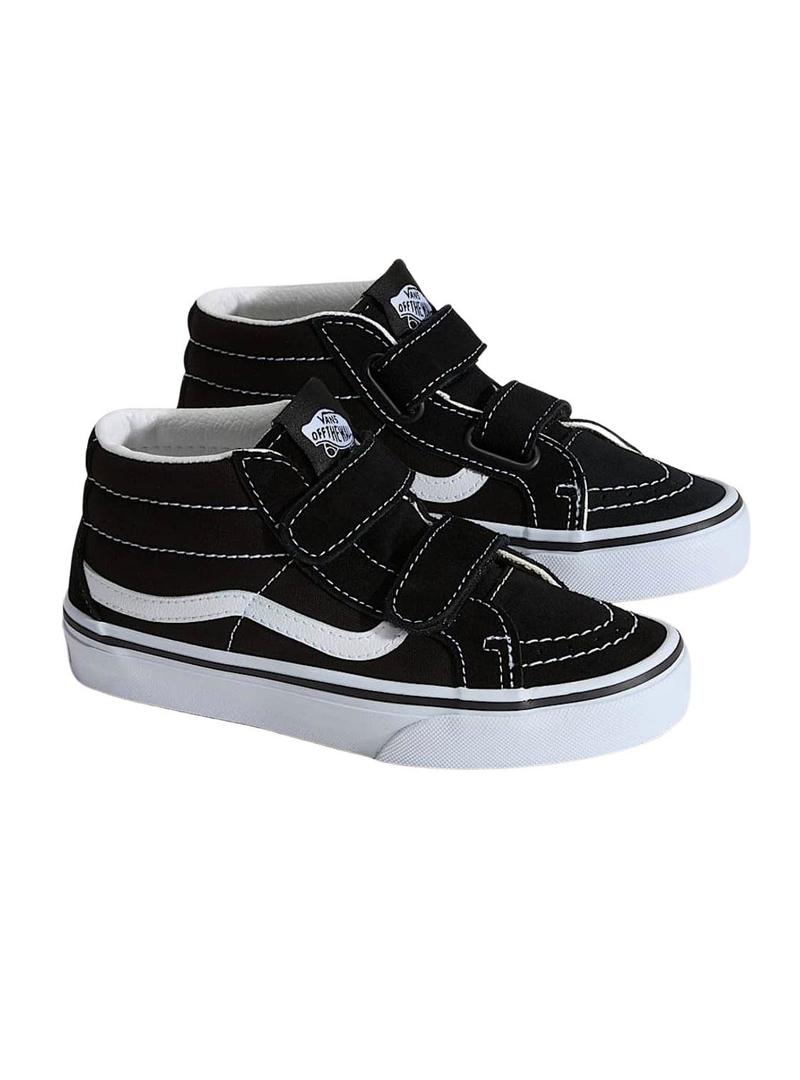 Sapatilhas Vans Sk8 Mid preto para crianças.