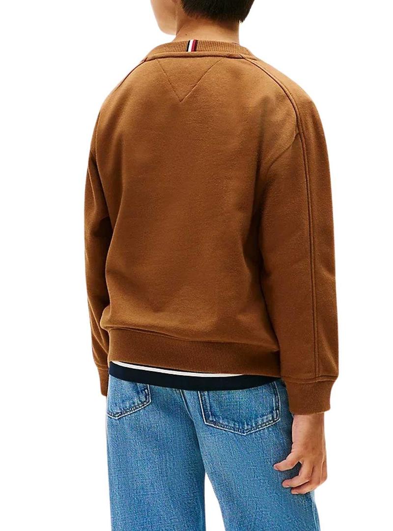 Moletom Tommy Hilfiger Varsity marrom para crianças