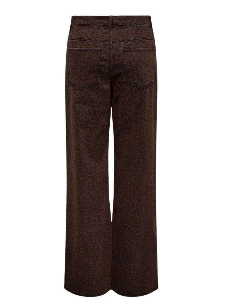 Calça Only Madison animal print grená para mulher