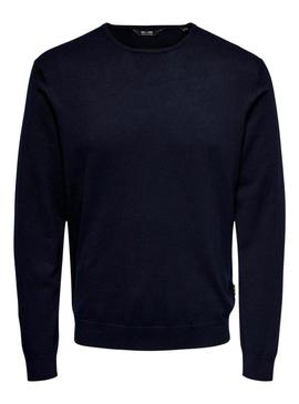 Jersey Only and Sons Wyler azul marino para homem.
