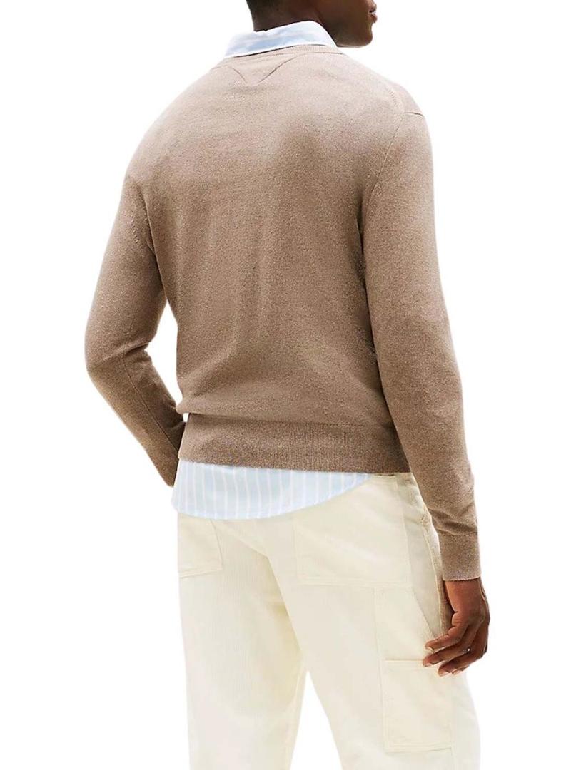 Camisola Tommy Hilfiger Crew Neck bege para homem.