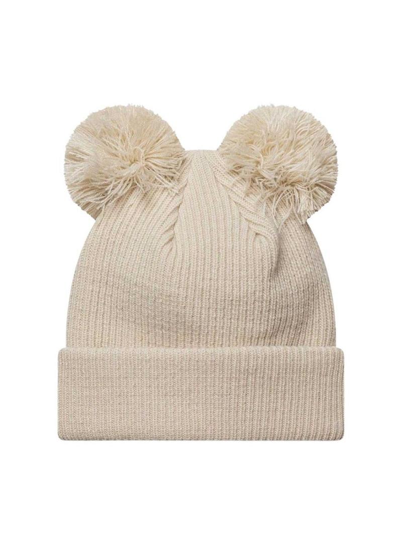 Touca New Era Double Pom bege para mulher.