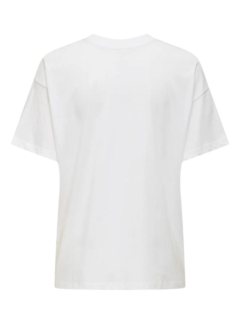 Camiseta Only Vivvi Paris branca para mulher.