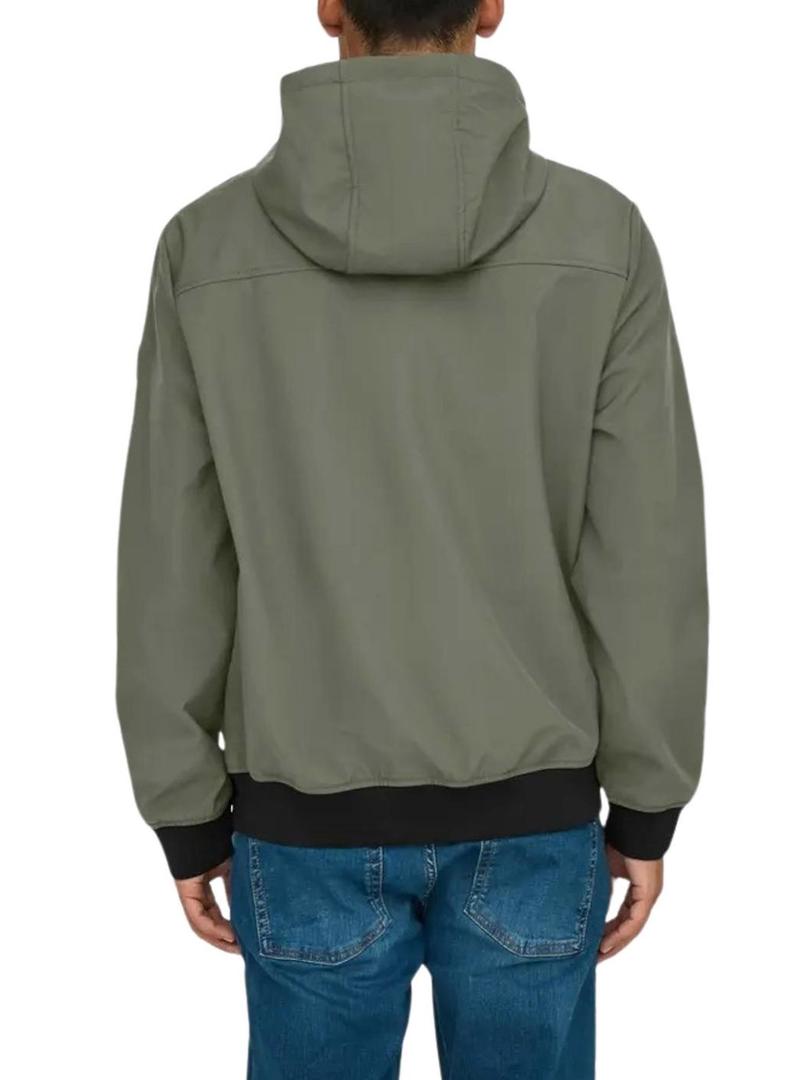 Jaqueta Only and Sons Bowie verde para homem.