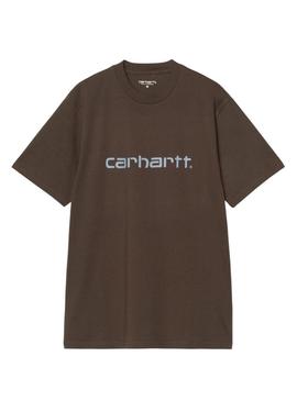 Camiseta Carhartt Script marrom para homem