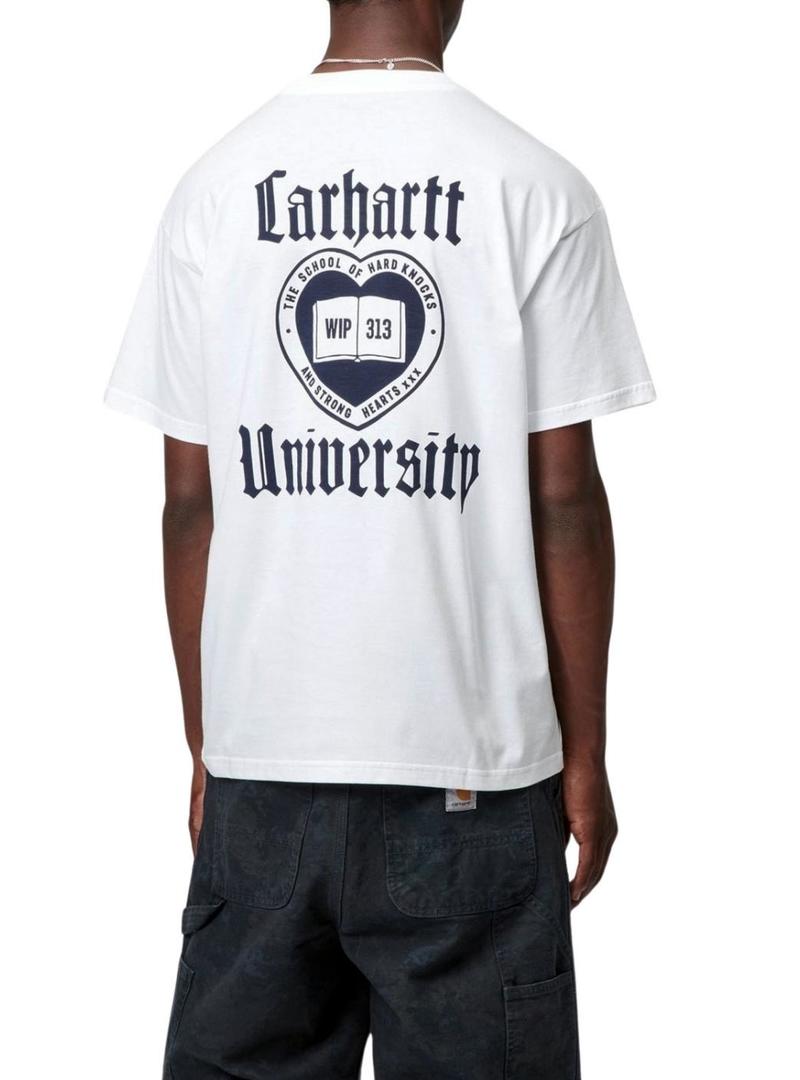 Camisa Carhartt Schooling branca para homem.