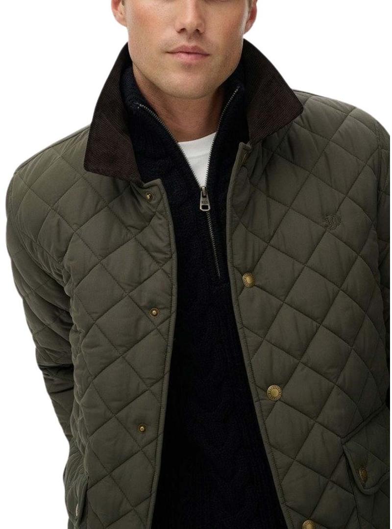 Jaqueta acolchoada verde Superdry para homem.