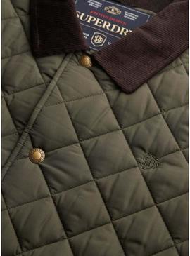 Jaqueta acolchoada verde Superdry para homem.