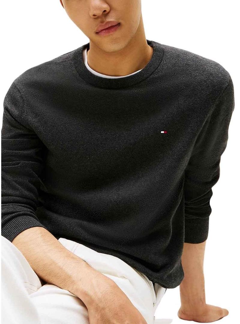 Camisa de malha de caxemira cinza Tommy Hilfiger para homem.