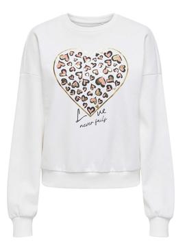 Moletom Only Tammie branco para mulher.