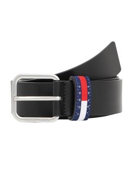 Cinto Tommy Jeans Ryan preto para homem.