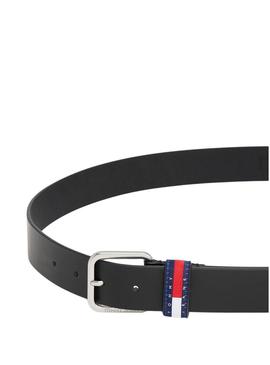 Cinto Tommy Jeans Ryan preto para homem.