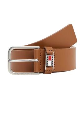 Cinto Tommy Jeans Scanton marrom para homem.