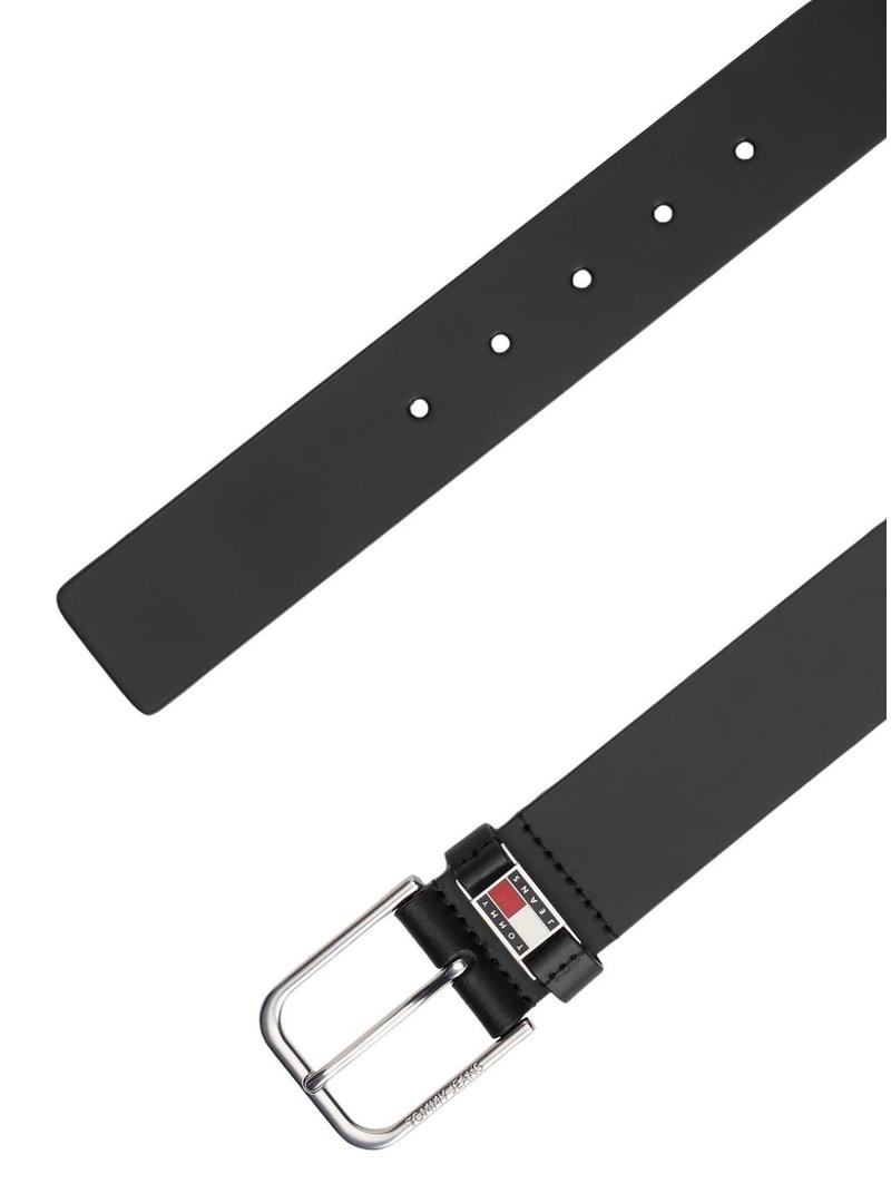 Cinto Tommy Jeans Scanton preto para homem.