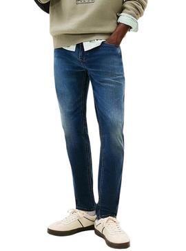 Calça jeans Tommy Jeans Austin dark para homem.