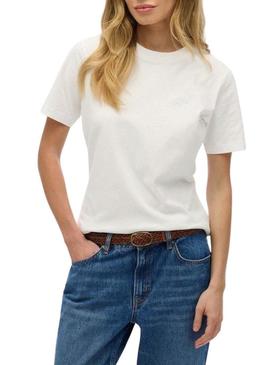 Camiseta Superdry Essential logo branca para mulher.