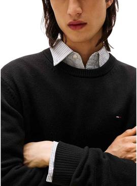 Camisa Tommy Jeans Slim preta para homem.