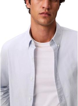 Camisa Calvin Klein Solid Oxford azul para homem.