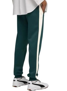 Calça esportiva Puma T7 Always On verde para homem.