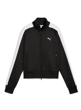 Jaqueta esportiva Puma T7 preta para mulher.