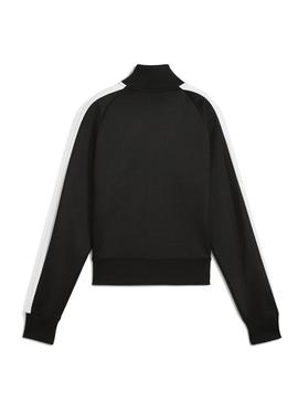 Jaqueta esportiva Puma T7 preta para mulher.