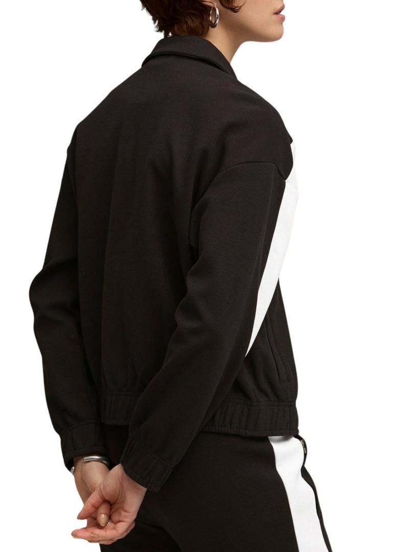 Jaqueta esportiva Puma T7 Relaxed preta para mulher.