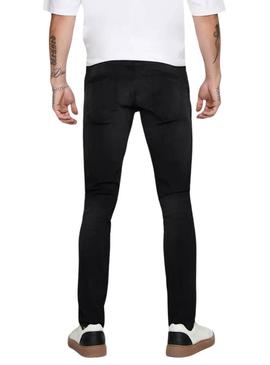 Calça jeans Only and Sons Loom preta para homem