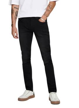 Calça jeans Only and Sons Loom preta para homem