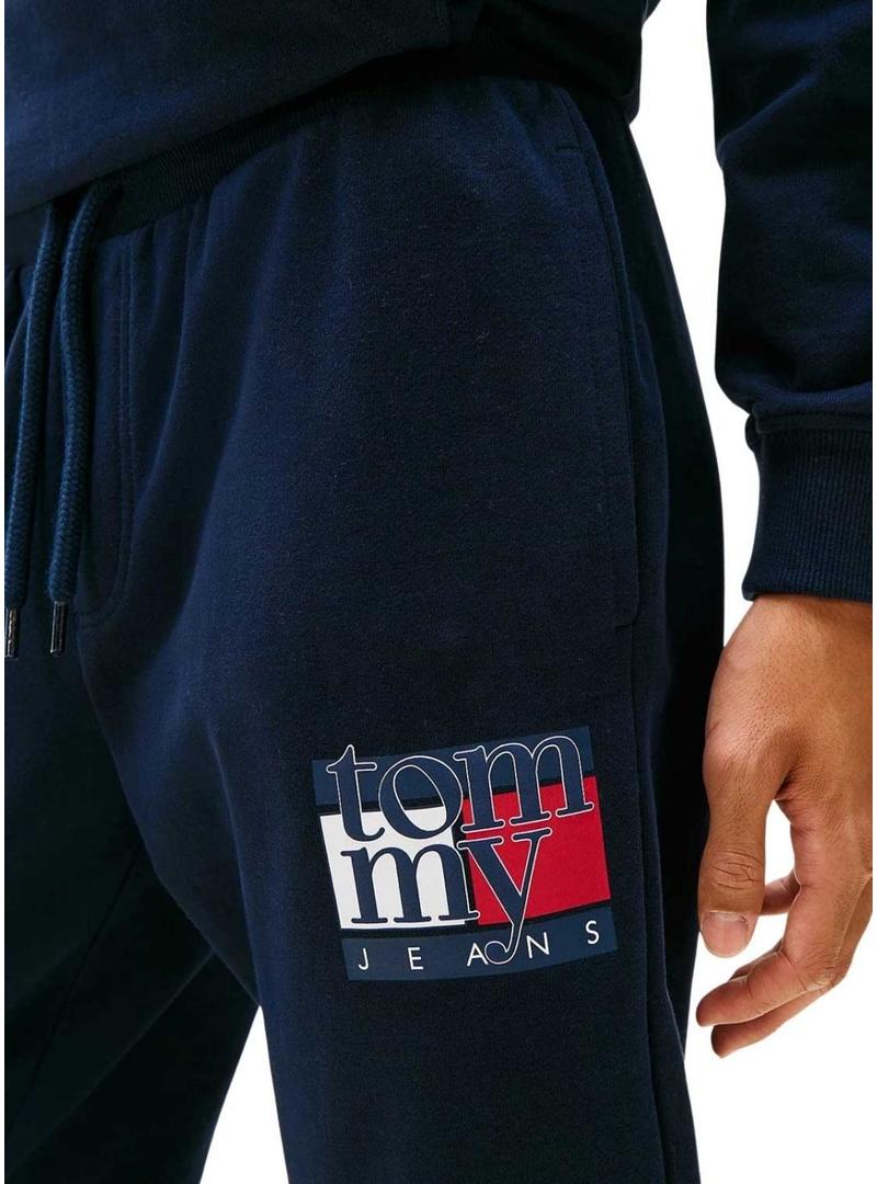 Calça de treino Tommy Jeans Jogger azul para homem