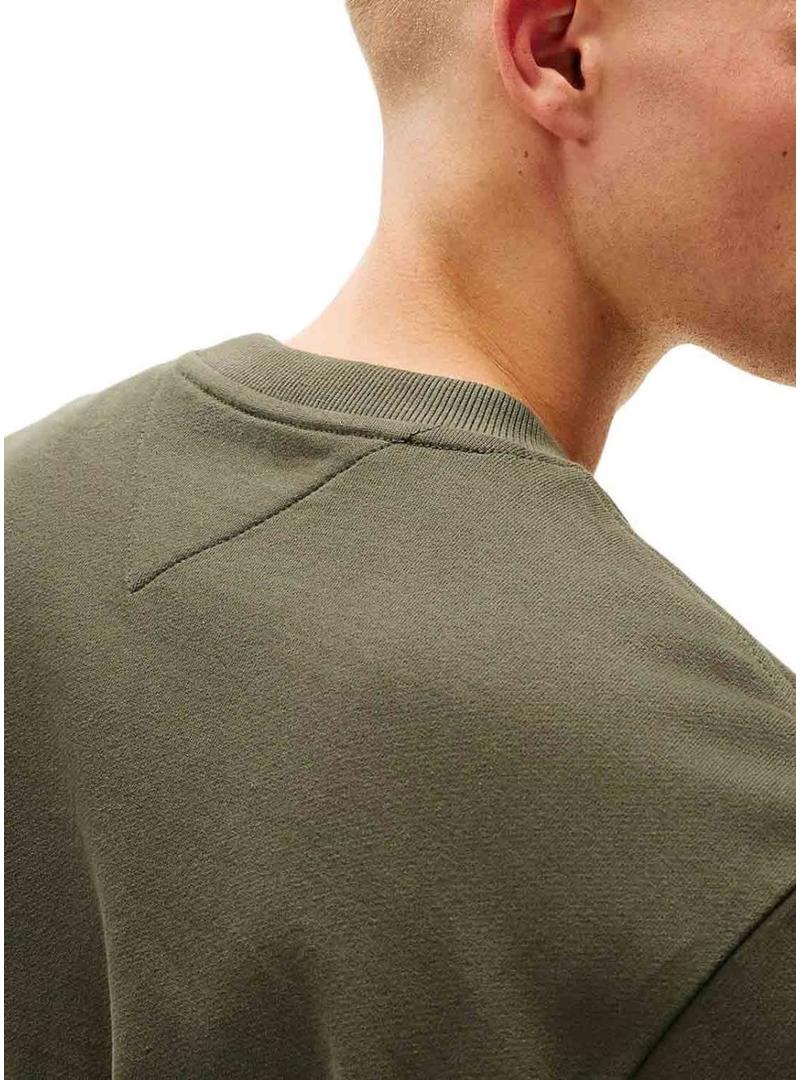Moletom Tommy Jeans Crew Flag verde para homem