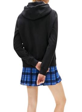 Moletom Tommy Jeans Logo preto para mulher.