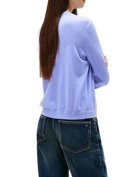 Camisola Tommy Jeans Essential Crew azul para mulher