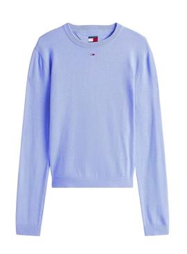 Camisola Tommy Jeans Essential Crew azul para mulher