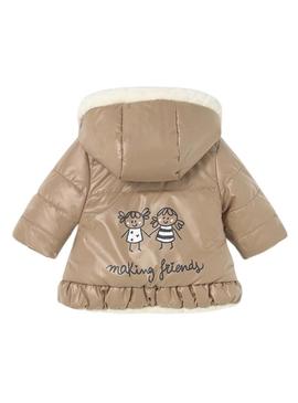 Casaco Mayoral reversível em tom tostado para bebê.