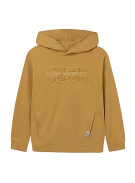 Moletom com capuz mostarda Mayoral para menino