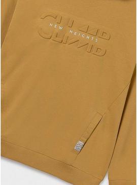 Moletom com capuz mostarda Mayoral para menino