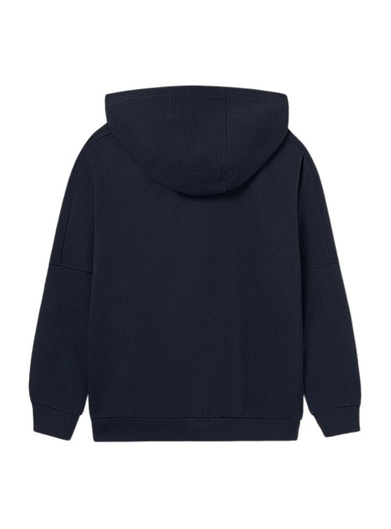 Blusa com capuz Mayoral bordada marinha para menino