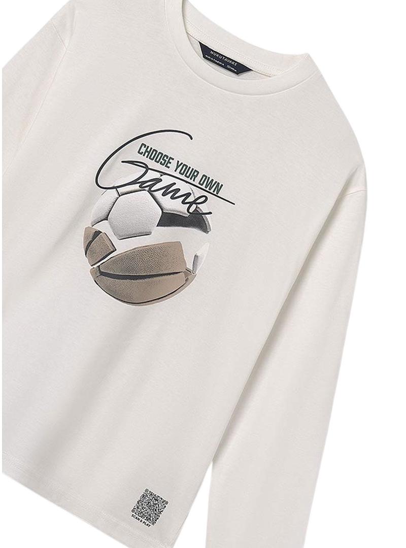 Camiseta Mayoral interativa branca para menino.