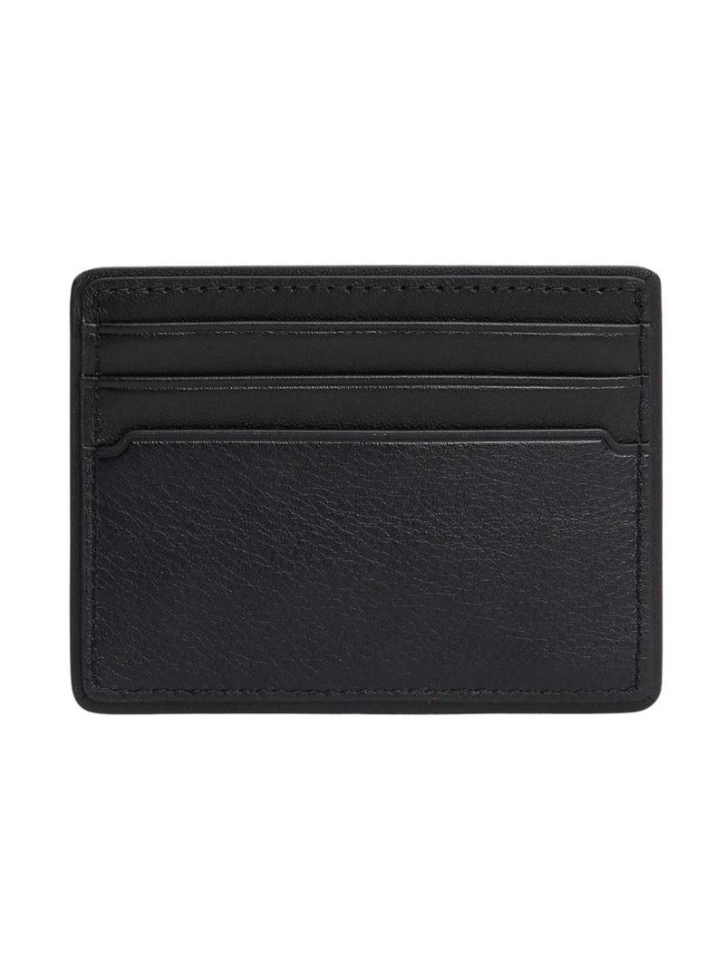 Porta-cartões de couro Tommy Hilfiger preto Corporate para homem.