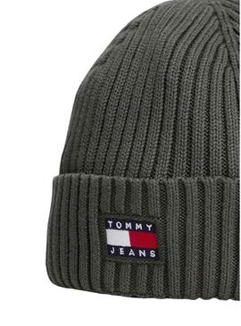 Touca Tommy Jeans Heritage verde para homens