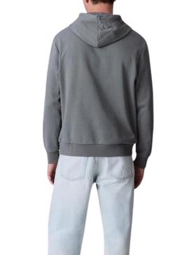 Moletom Calvin Klein Line com capuz cinza para homem