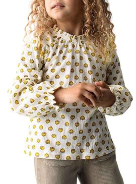 Camiseta Mayoral em bambu branco para menina.