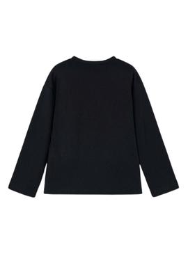 Camiseta Mayoral laçada preta para menina