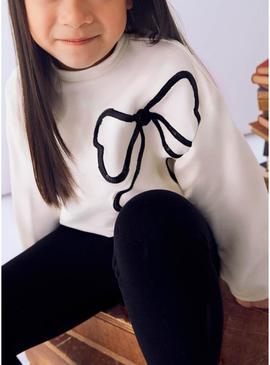 Conjunto Mayoral legging e suéter com laço para menina