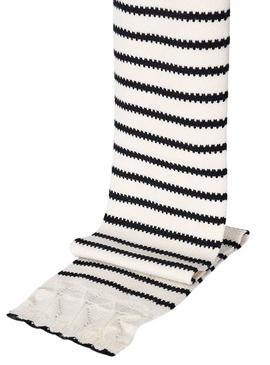 Conjunto Mayoral gorro e cachecol listrados branco menina