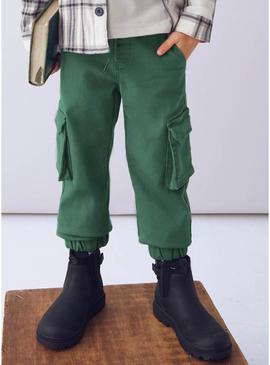Calça cargo Mayoral soft verde para menino.