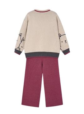 Conjunto calça e blusão Mayoral granada menina