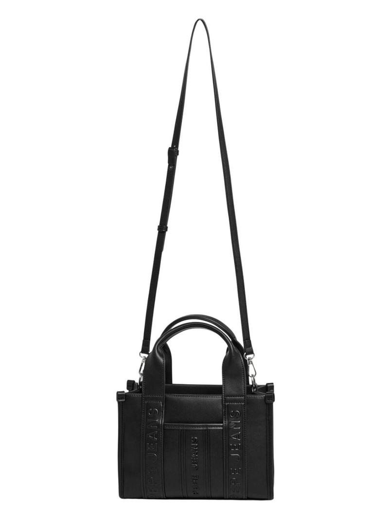 Bolsa Pepe Jeans Zadie preta retangular para mulher