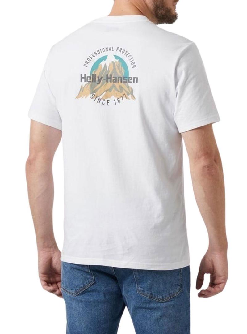 Camiseta Helly Hansen Core Graphic branca para homem.