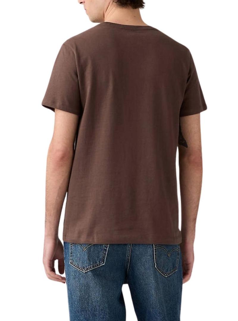 Camiseta Levis Original Housemark marrom para homem.